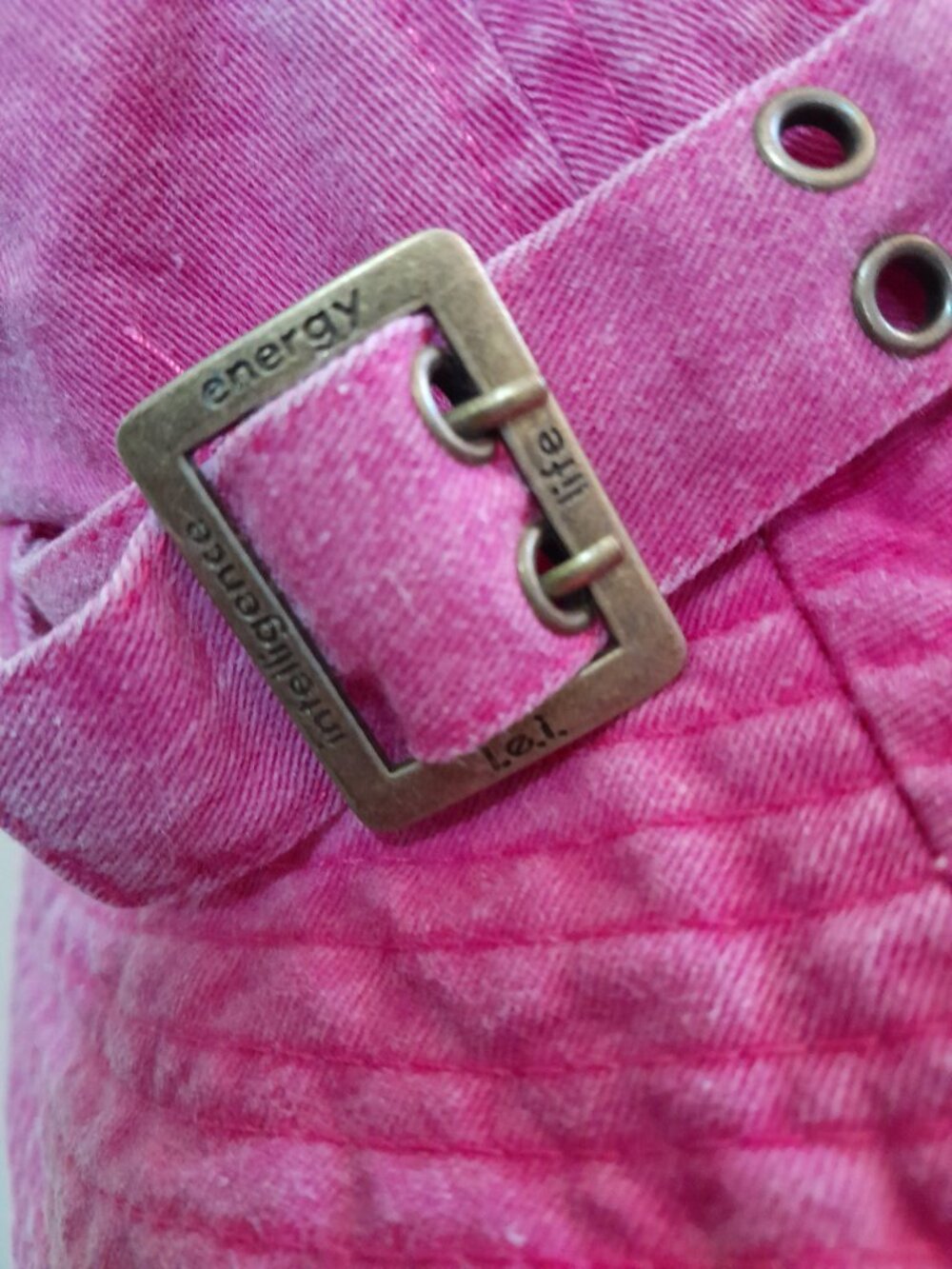 LEI Vintage Y2K Pink Canvas Bucket Hat w Buckle Accent - Picture 2 of 8